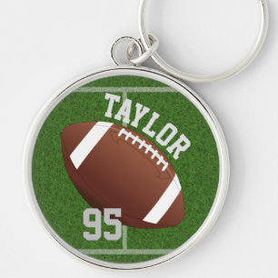Personalize player Name and Number Football Key Ring