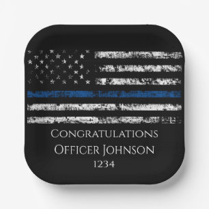 Personalize police officer gift  paper plate