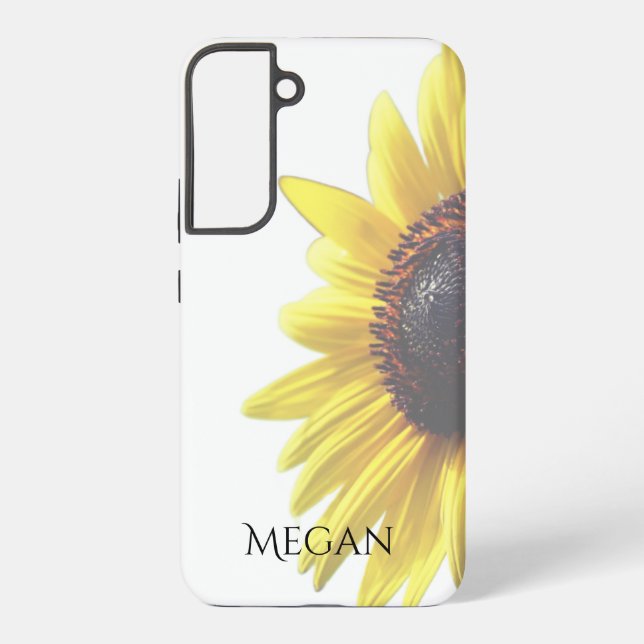 Personalize Pretty Yellow Sunflower Samsung Galaxy S22+ Case (Back)