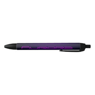 Personalize Purple black carbon fiber patterned Black Ink Pen