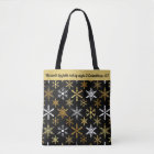 Personalize Quote/Name Black and gold Snowflake