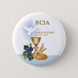 Personalize, RCIA Congrats Catholic Sacrament 6 Cm Round Badge