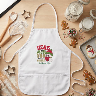 PERSONALIZE Red and Greens' 'MELT YOU'' Snowman Kids Apron