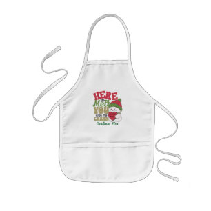 PERSONALIZE Red and Greens' 'MELT YOU'' Snowman Kids Apron