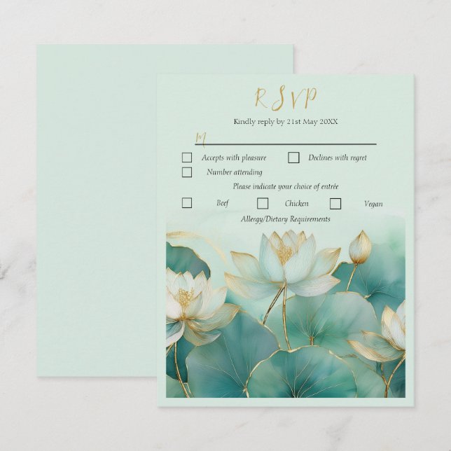 Personalize Response Card Lotus flower (Front/Back)