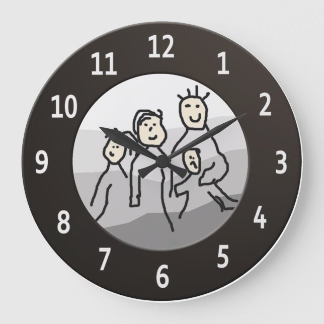 Personalize Round Black Framed Custom Photo Large Clock (Front)