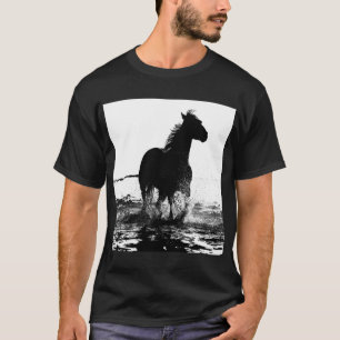 Personalize Running Horse Pop Art Template Trendy T-Shirt