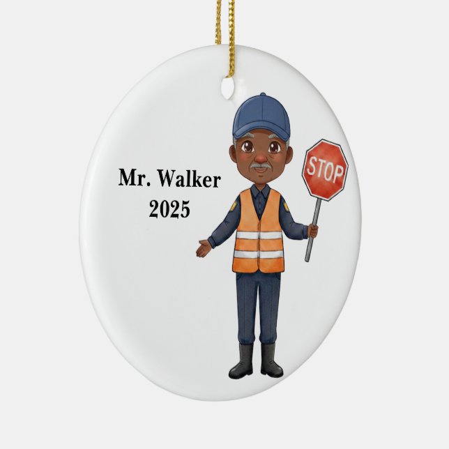 Personalize School Crossing Guard Ceramic Ornament (Right)