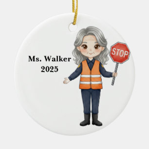 Personalize School Crossing Guard Ceramic Tree Decoration