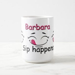 Personalize Sip Happens Coffee Mug