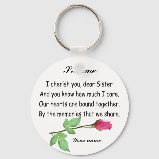 PERSONALIZE SISTER-KEYCHAIN KEY RING (Front)