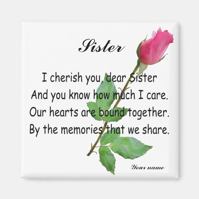 PERSONALIZE SISTER -MAGNET MAGNET (Front)