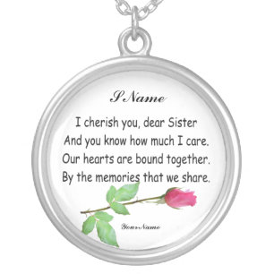 PERSONALIZE SISTER-NECKLACE SILVER PLATED NECKLACE