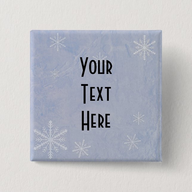 PERSONALIZE Snowflake Paper 3 - Original Blue 15 Cm Square Badge (Front)
