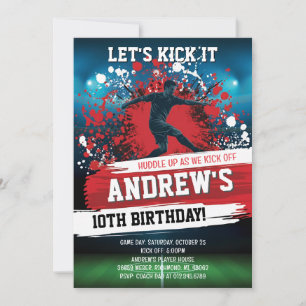 Personalize Soccer Birthday Party Invitation