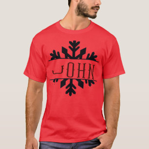 Personalize Split Monogram John Name Gift for Men  T-Shirt