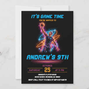 personalize Sport Basketball Birthday Invitation