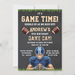 Personalize Sport Football Birthday Invitation