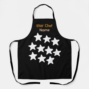 Personalize Star Chef Black Apron Black Straps