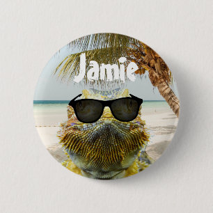 Personalize Summer Beach Fun 6 Cm Round Badge