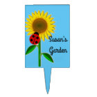 Personalize Sunflower and Ladybug Garden Stake