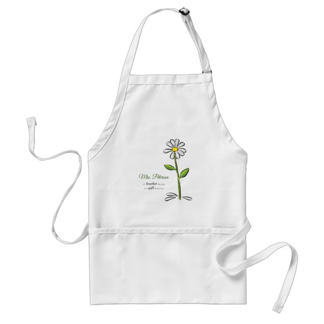 Personalize, Teacher Thank You, Religious Flower Standard Apron (Front)