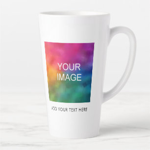 Personalize Template Add Image Photo Business Logo Latte Mug