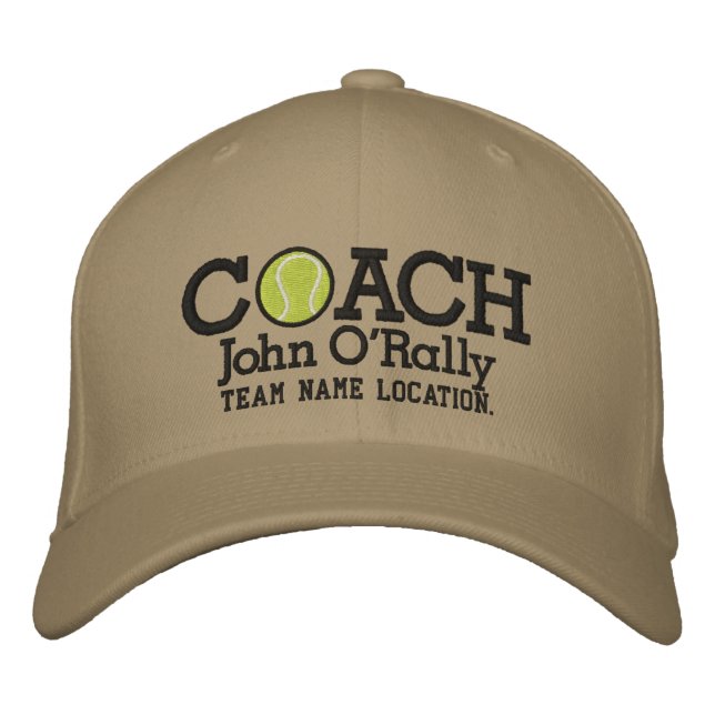 Personalize Tennis Coach Cap Your Name Your Game (Front)