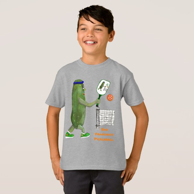 Personalize Text Funny Pickle Player T-Shirt (Front Full)
