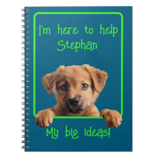 Personalize Text with the Cutest Puppy Notebook