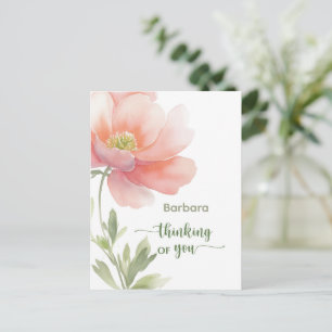 Personalize Thinking of You Encourage Flower Postcard