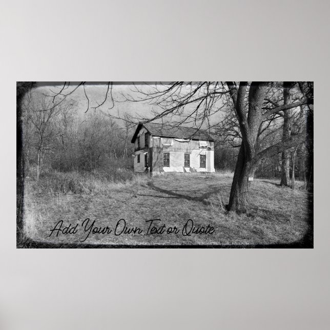 Personalize this Abandoned House in the Woods Poster (Front)