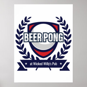 Personalize This Beer Pong Logo Poster