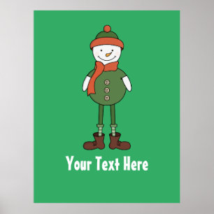 Personalize this Cool Snowman Poster