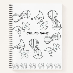 Personalize Toy Collection Kids White           Notebook