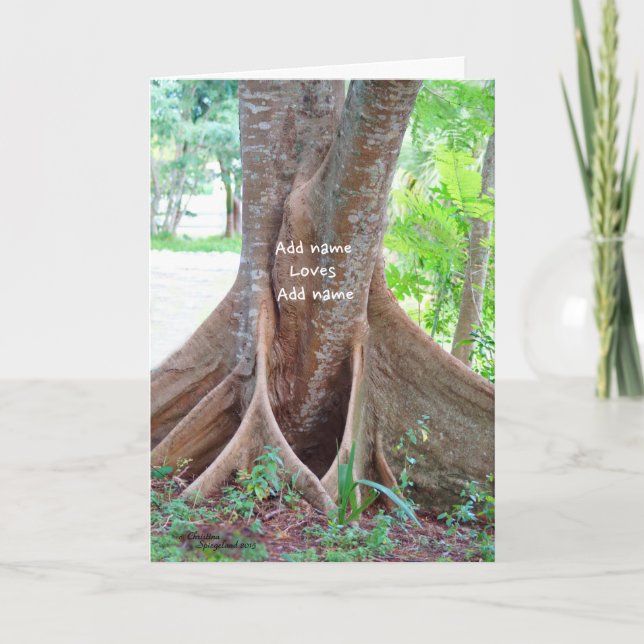 Personalize Tree Love You Greeting Card (Front)