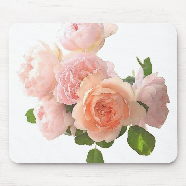 Personalize Trendy Modern Template Elegant Roses Mouse Mat (Front)