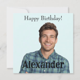 Personalize Upload Photo Add Name Happy Birthday Card