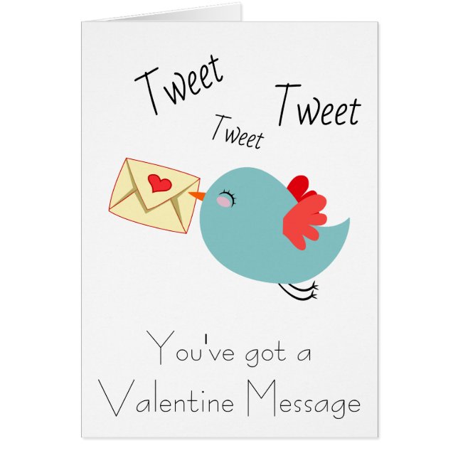 Personalize Valentines Tweet Love Card (Front)