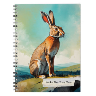 PERSONALIZE Vintage Bunny Rabbit Notebook Journal