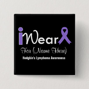 Personalize Violet Ribbon Hodgkin's Lymphoma 15 Cm Square Badge