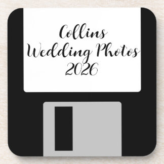 Personalize Wedding Photos Floppy Disk Coaster - 6