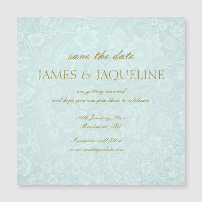 Personalize Wedding Save the Date Watercolour blue (Front)