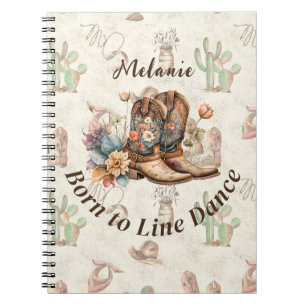 Personalize Western Boho Line Dancing Notebook