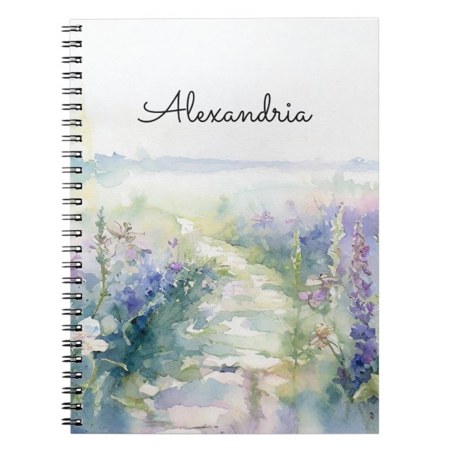 Personalize Wild Lavender flowers  Notebook (Front)