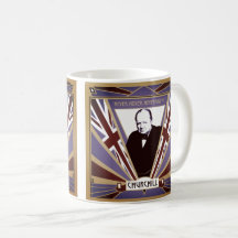 Personalize Winston Churchill art deco Union Jack