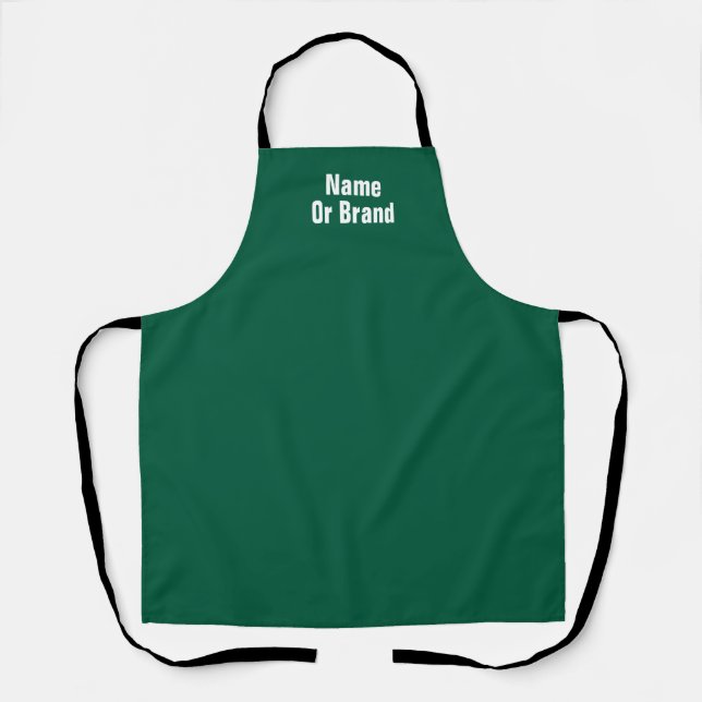 Personalize With Name Brand Green Chef Kitchen Apron (Front)