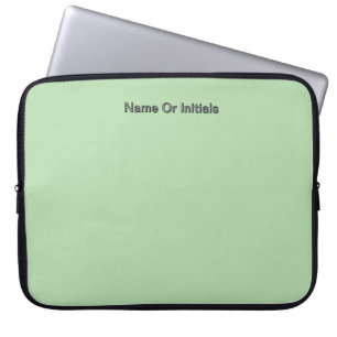 Personalize With Name Initials Mint Green Laptop Sleeve