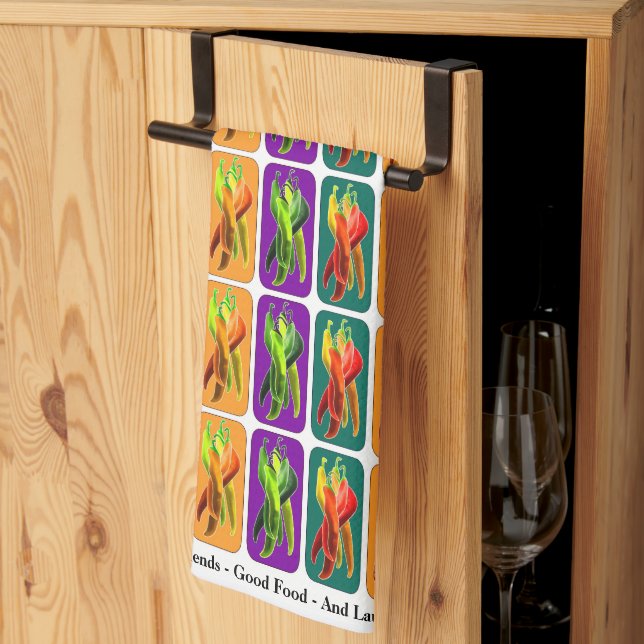 Personalize With Text or Family Name Chili Tea Towel (Thirds Fold)