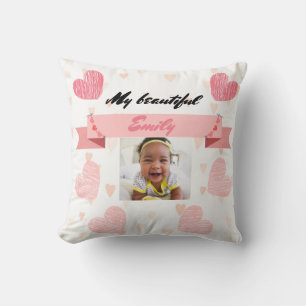 Personalize with your baby's name and picture. cushion